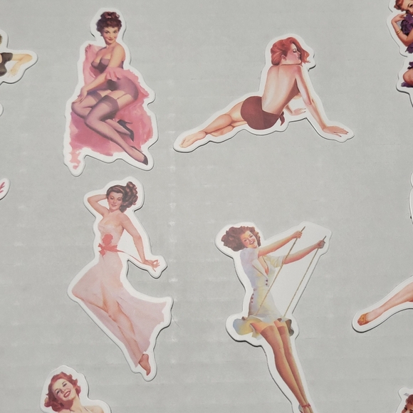 21 Piece Vintage Pin Up Girl Retro Stickers  NEW - Picture 4 of 9
